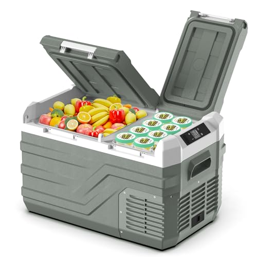 12 Volt Refrigerator Portable Refrigerator for Car 25 Quarts Car Fridge Portable 12V Dual Zone Fridge Freezer 12