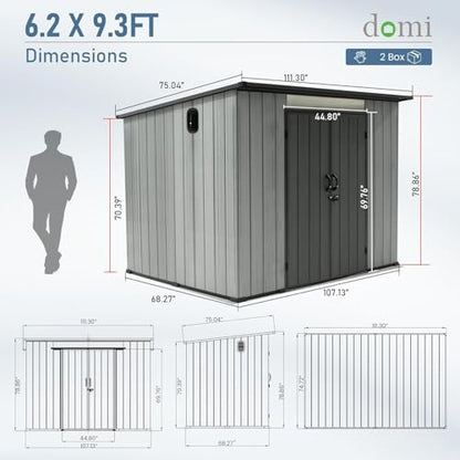 Domi 6.2x9.3 FT Resin Outdoor Storage Shed