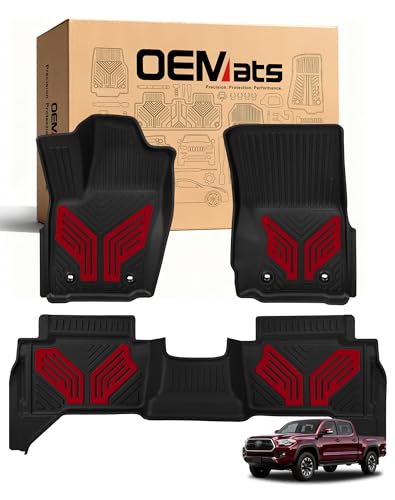 Premium Color TPE Floor Mats for Toyota Tacoma 2024 2025 2026 Double Cab Auto Tran