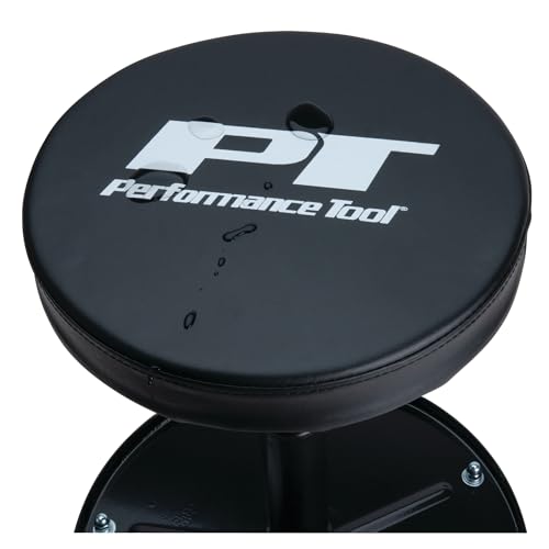 W85008 Pneumatic Rolling Shop Stool Seat Black