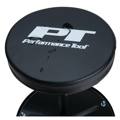 W85008 Pneumatic Rolling Shop Stool Seat Black