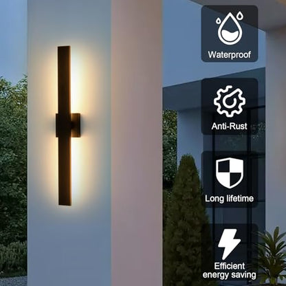 Black Modern LED Outdoor Wall Sconce 31.5" Long Outdoor Wall Lights Exterior Lighting Fixtures for House Porch Patio Garage Front Door