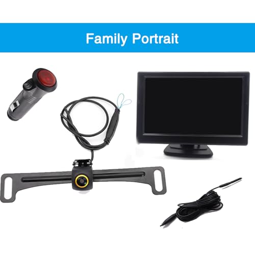 Wired Backup Camera for Truck 5 '' AHD 1080P Front Rear View Monitor KIT 2K IP67 Waterproof Night Vision Reverse Camera for CAR