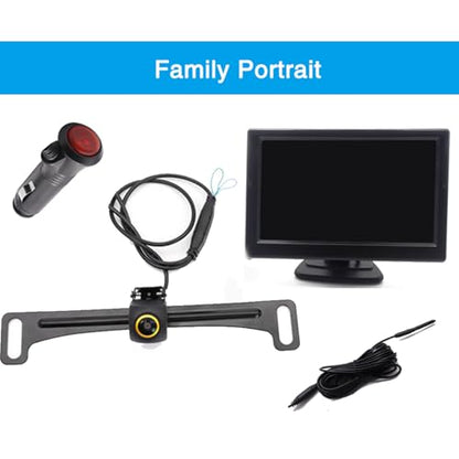 Wired Backup Camera for Truck 5 '' AHD 1080P Front Rear View Monitor KIT 2K IP67 Waterproof Night Vision Reverse Camera for CAR