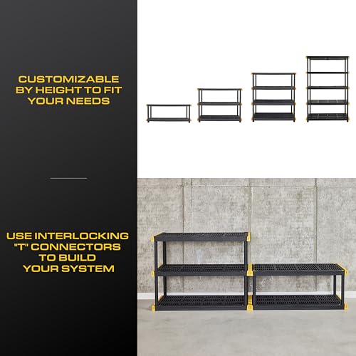 5 Tier Heavy Duty Plastic Storage Shelves for Garage Organization (5 Count)