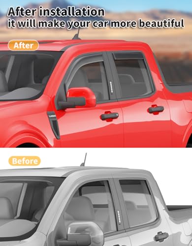 in Channel Window Visors Rain Guards for Ford Maverick 2022 (4 Count)