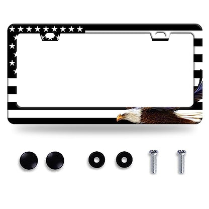 American Flag Eagle License Plate Stainless Steel Parts 12.3" x 6.3"