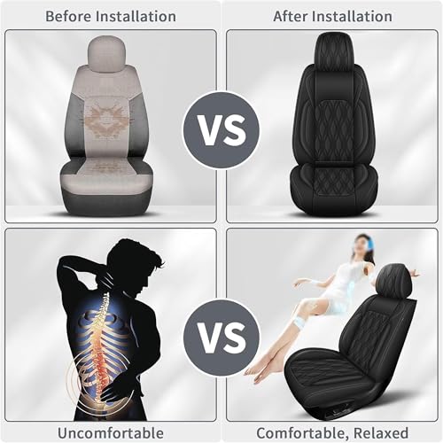 Front Waterproof Leather Seat Covers for Toyota Camry 2002