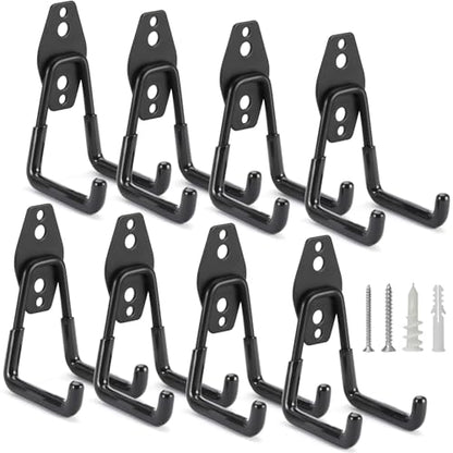 8 Pack Heavy Duty Garage Hooks Storage Organizer Wall Mount Power and Garden Tool Hangers