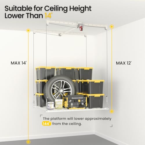 Overhead Garage Storage Rack for 12
