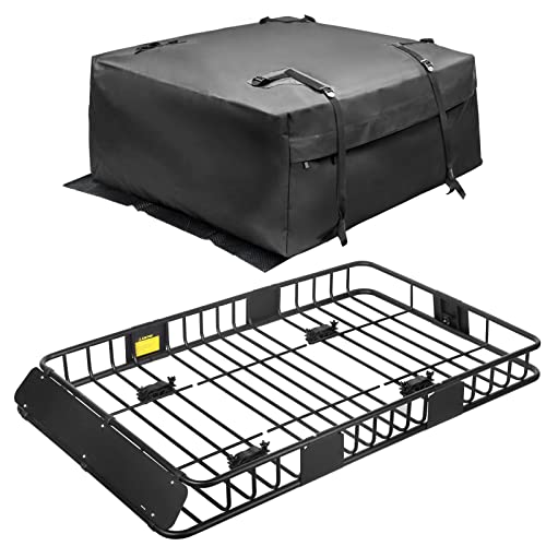 64"x39" Roof Rack Cargo Basket with Waterproof Cargo Bag
