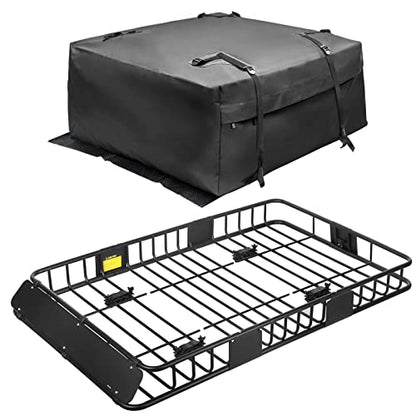 64"x39" Roof Rack Cargo Basket with Waterproof Cargo Bag