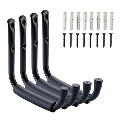 Garage Hooks 9 Inch Heavy Duty J Wall Hooks (4 Count)