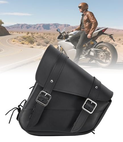 Motorcycle Saddle Bags Leather Motorcycle Solo Swing Arm Bag For Softails Sportsters Choppers Waterproof Side Bags