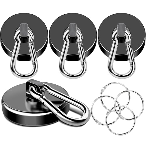 Strong Magnetic Hooks Heavy Duty 200LBS+ Black Swivel Magnet Hook
