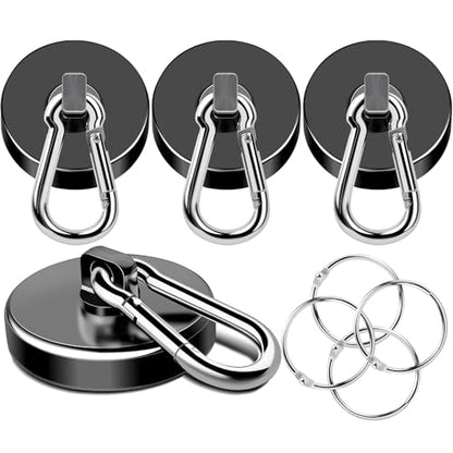 Strong Magnetic Hooks Heavy Duty 200LBS+ Black Swivel Magnet Hook