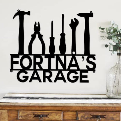 Personalized Dad's Garage Metal Sign