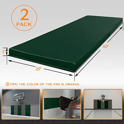 2 Pack Sport Wall Pads 2” Thick Foam Protection Padding Gym Basketball