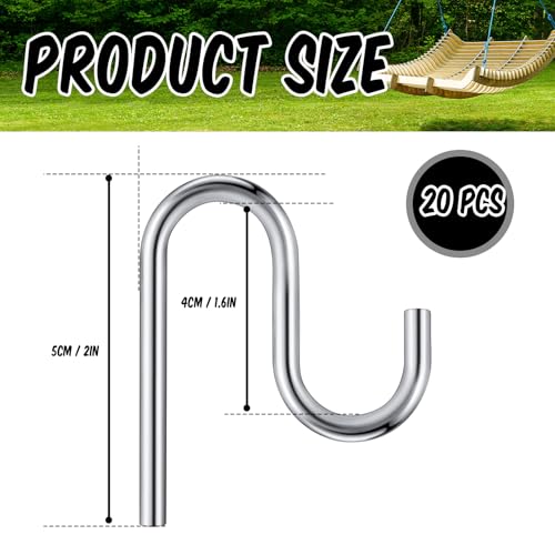 20 Pcs 2'' Long Shed Hooks Shed Accessories Without Drilling Hole for Hanging Heavy Duty Individual Utility Hooks Universal Wall Mounted J Utility Hangers for Tools Shovels Rakes (20 Count)