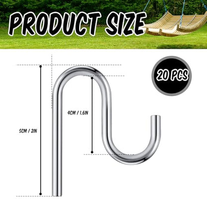 20 Pcs 2'' Long Shed Hooks Shed Accessories Without Drilling Hole for Hanging Heavy Duty Individual Utility Hooks Universal Wall Mounted J Utility Hangers for Tools Shovels Rakes (20 Count)