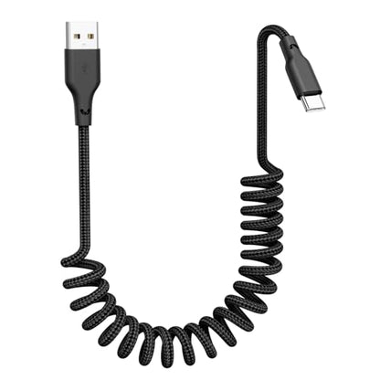 Car Carplay Cable 3ft Coiled USB A to USB C Fast Charge Cord (2 Count)