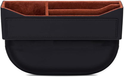 Car Seat Gap Filler Organizer for Tesla Model 3/Model Y/Model X/Model S/Cybertruck,Car Front Seat Organizer Car Console Side Pocket with USB Charging Hole,C Black