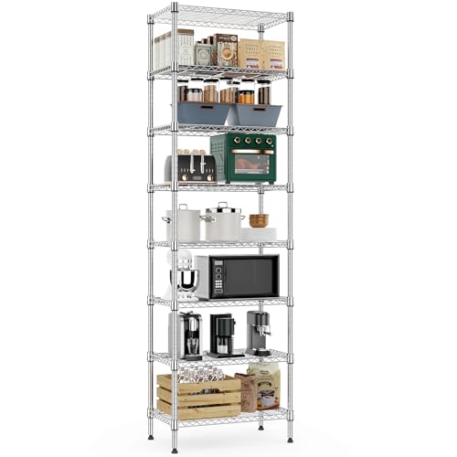 8 Tier 2000 lbs Storage Rack Metal Wire Shelving Unit (8 Count)