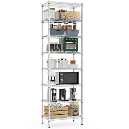 8 Tier 2000 lbs Storage Rack Metal Wire Shelving Unit (8 Count)