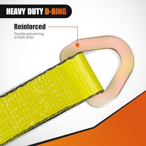 2" x 38" Axle Tie Down Straps with D (4 Count)