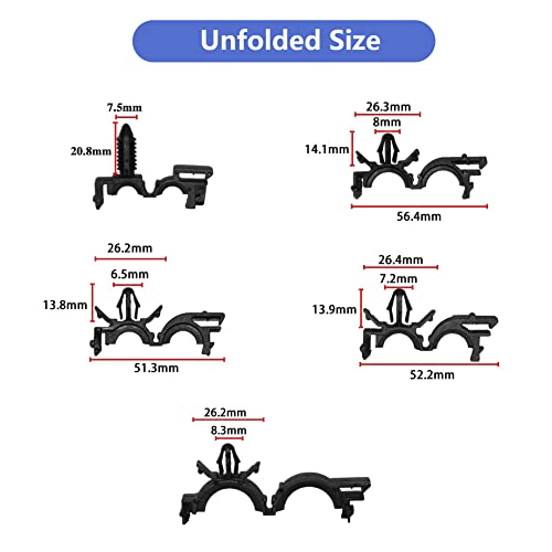 150pcs Wire Loom Clips Car Automotive Harness Routing Clips Assortment Kits (150 Count)