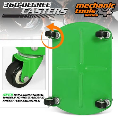 Heavy Duty Garage Rolling Work Seat 300LBS Capacity Mechanics Stool with Wheels