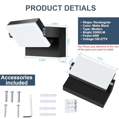40W 8 Pack LED Outdoor Wall Light (8 Count)