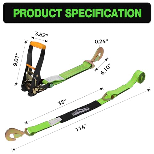 Axle Tie Down Straps 2" x 114" 4 (4 Count)