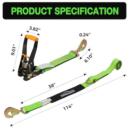 Axle Tie Down Straps 2" x 114" 4 (4 Count)