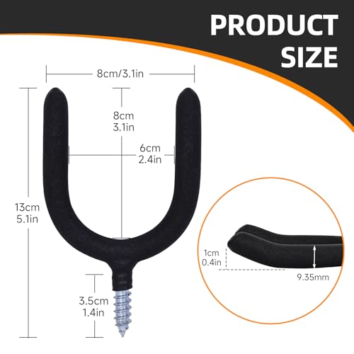16 Pack Garage Storage System Steel U Hooks with Anti (6 Count)