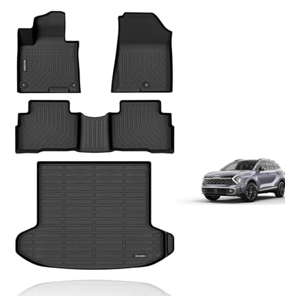 Floor Mats & Cargo Liner for 2025 2024 2023 Kia Sportage Hybrid All Weather Guard Car Mats Floor Liners Trunk Mat Cargo Mat Kia Sportage Hybrid Floor Mats Trunk Liner Accessories