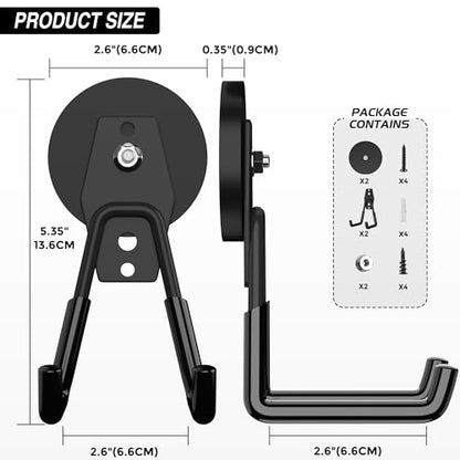 Heavy Duty Storage Magnetic Utility Hooks Large Garage Strong Extra Magnet Hooks Hanger with Anti (2 Count)