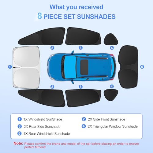 8pcs Car Window Shades for Subaru Crosstrek 2018