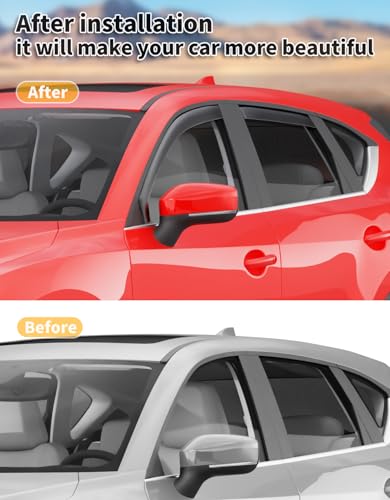 in Channel Window Visors Rain Guards for Mazda CX5 CX (4 Count)