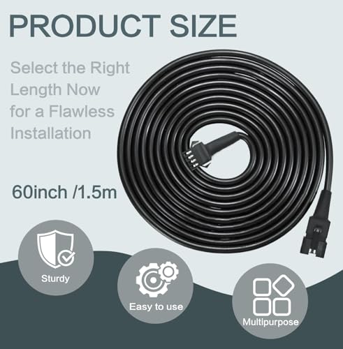 Rock Light Extension Wire 4 Pin 60 Inch for Trucks ATV UTV