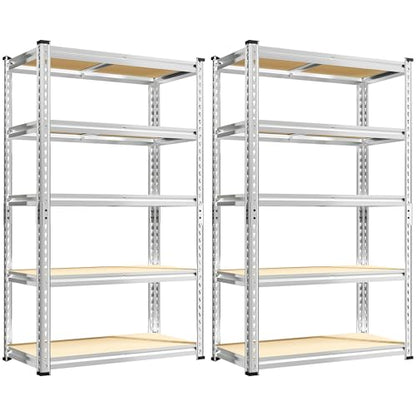 Storage Shelves 2020LBS Garage Shelving 5 Tier Heavy Duty Shelving Adjustable Pantry Shelves for Garage Closet Kitchen Basement 28" W x 12" D x 59.8" H (2 Count)