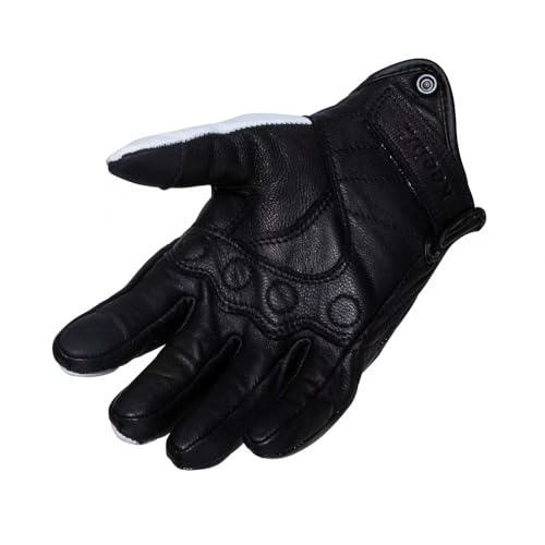 Goatskin Leather Motorcycle Motorbike Powersports Racing Gloves Reflective Skull Touchscreen for Men and Women Model