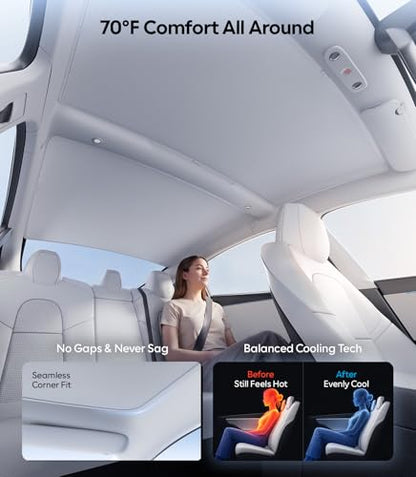 for Tesla Model 3 Accessories Sunshade roof (2 Count)