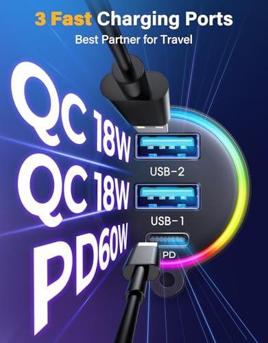 Bluetooth 6.0 Car Adapter FM & AUX HiFi Bass 96W Fast Charging (5 Count)