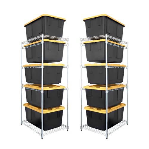 5 Tier Steel Tote Rack for 27 Gallon Bins (2 Count)