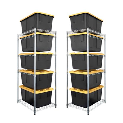 5 Tier Steel Tote Rack for 27 Gallon Bins (2 Count)