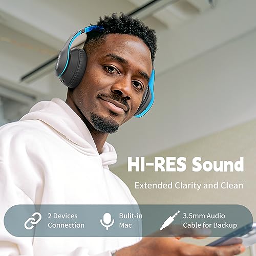Wireless Bluetooth Headphones Over Ear V6.0 HiFi Stereo with Mic