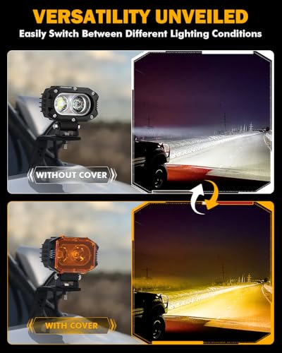 4 Inch R4 Series Square Offroad 2300K Dark Amber Protective Cover (2 Count)