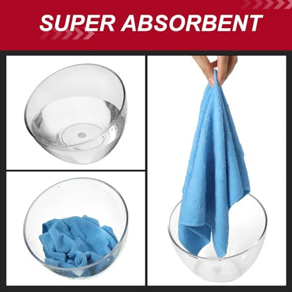 200 Pcs Microfiber Cleaning Cloth 16x16 Inch Microfiber Towels for Car Ultra Absorbent Cleaning Rags Reusable Lint Free Streak Free Detailing Towel for Car Washing Drying Dusting (200 Count)
