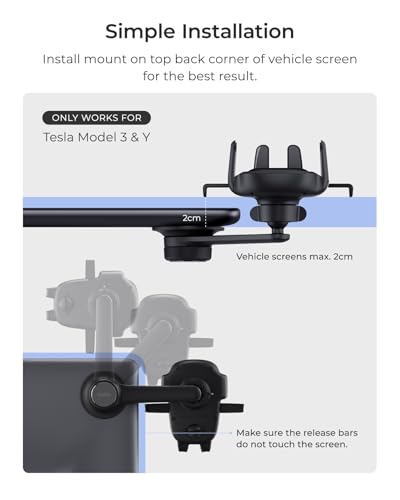 Easy One Touch Advanced Phone Mount for Tesla Model 3 and Model Y Screens